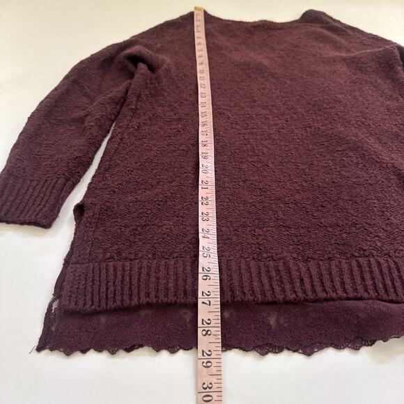 Anthropologie Knitted & Knotted Sweater Peekaboo Lace BOHO Skater Womens Small - Picture 7 of 11